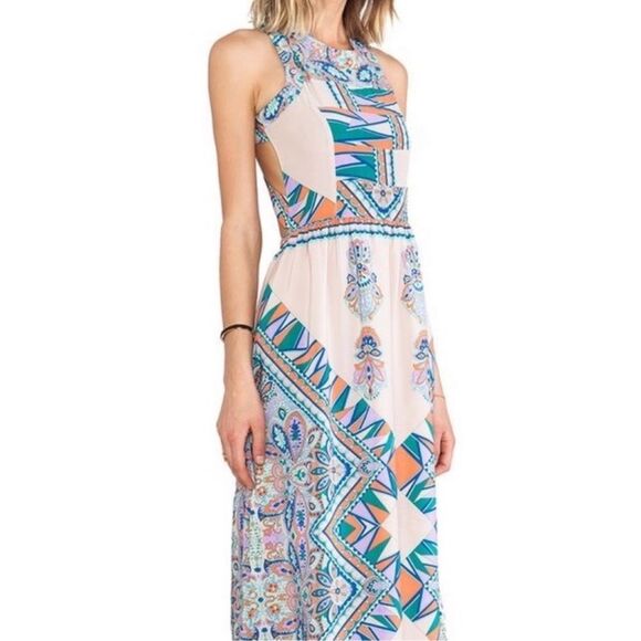 REVOLVE Lovers + Friends Blush Lilac Kitty Cat Cutout Criss Cross Slip Maxi - Picture 2 of 14